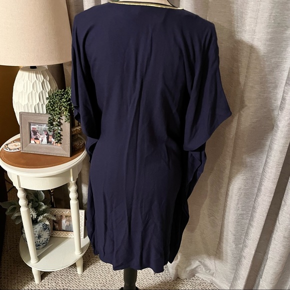 Lilly Pulitzer Womens‎ Small Blue Chai Caftan Dress True Gold Trim Coastal NEW - Picture 14 of 16